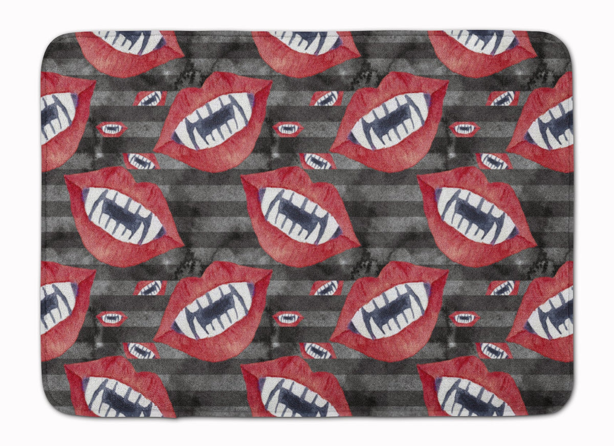 Watecolor Halloween Vampire Teeth Memory Foam Kitchen Mat Machine Washable Anti-Fatigue Cushion Comfort Bath or Kitchen Rug