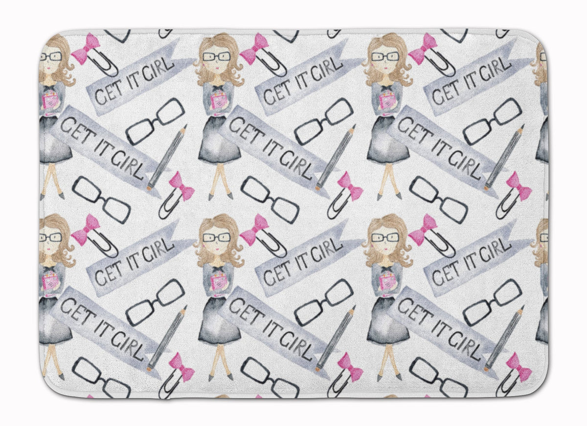 Watercolor Girl Boss Get it Girl Memory Foam Kitchen Mat Machine Washable Anti-Fatigue Cushion Comfort Bath or Kitchen Rug