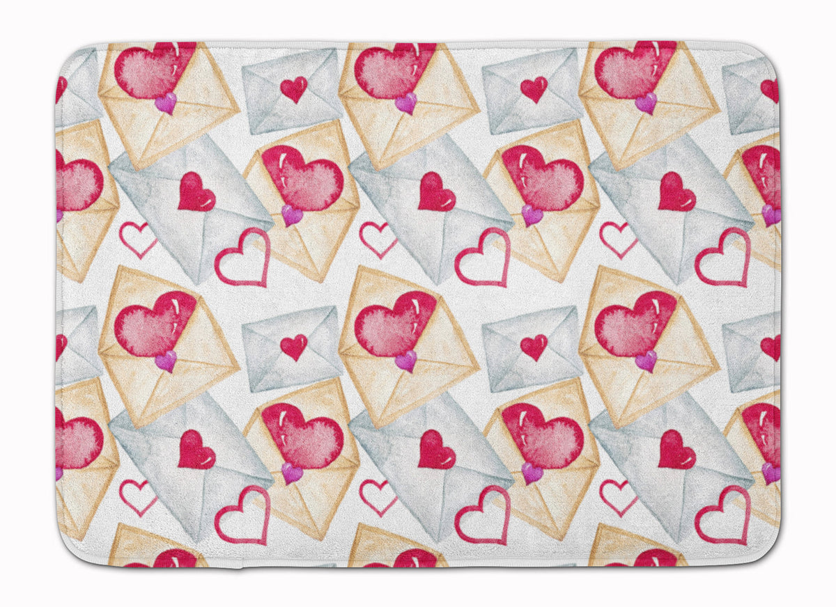 Watercolor Love Letters Memory Foam Kitchen Mat Machine Washable Anti-Fatigue Cushion Comfort Bath or Kitchen Rug