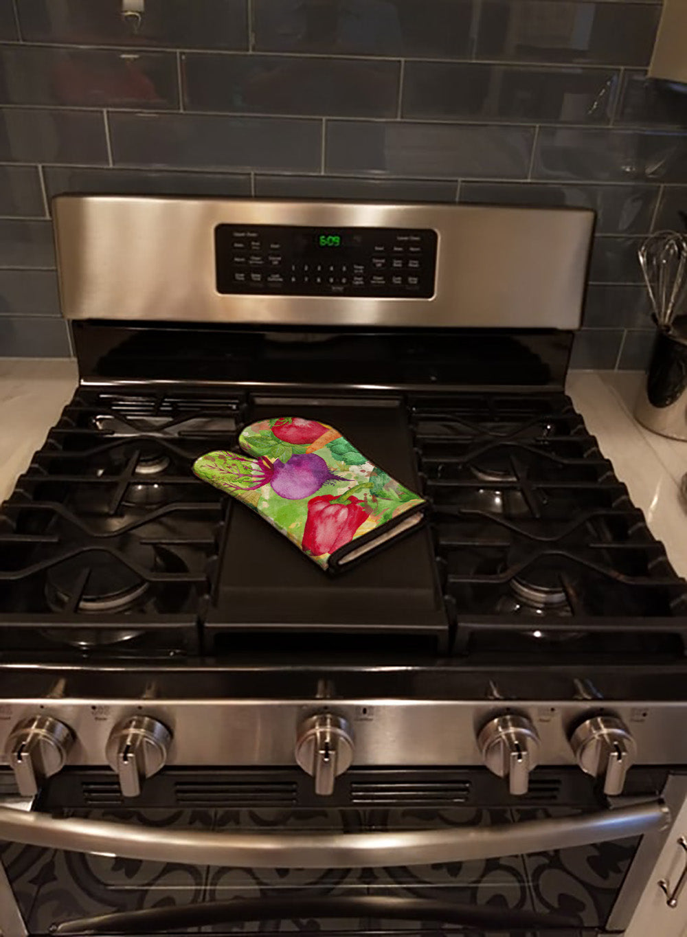 Watercolor Vegetables Farm to Table Oven Mitt Heat Resistant Thick Oven Mitt for Hot Pans and Oven, Kitchen Mitt Protect Hands, Cooking Baking Glove