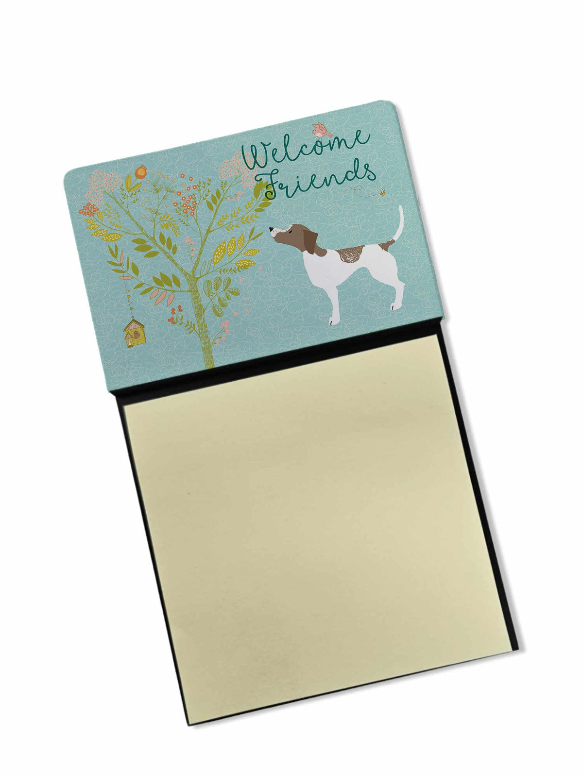 Welcome Friends Pointer Watercolor Sticky Note Holder Refillable Dispenser Desk Accessory 3x3 Pad Gift