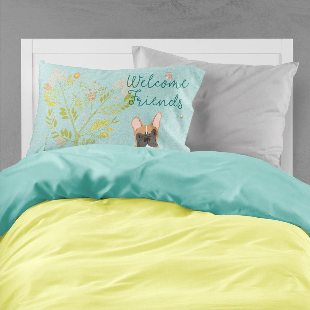 Welcome Friends Fawn French Bulldog Standard Pillowcase Lightweight Super Soft Easy Care Decorative Artwork Pillowcase, Standard
