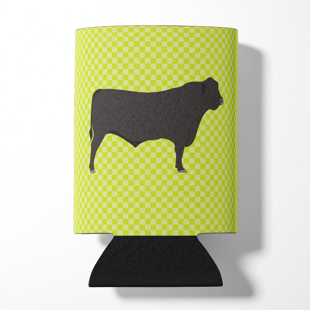 Black Angus Cow Green Can or Bottle Hugger Cooler Sleeve for Standard 12 oz Cans, Insulated Foam Beer & Soda Can Hugger Reusable