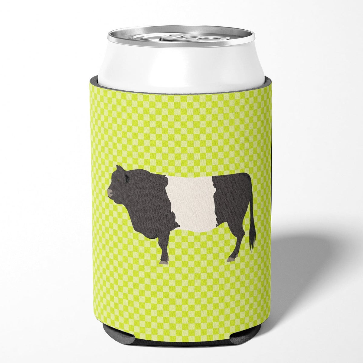 Belted Galloway Cow Green Can or Bottle Hugger Cooler Sleeve for Standard 12 oz Cans, Insulated Foam Beer & Soda Can Hugger Reusable