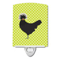 Polish Poland Chicken Green Ceramic Night Light Compact, UL-Certified, Ideal for Bedroom, Bathroom, Nursery, Hallway, Kitchen, 6x4x3, Multicolor