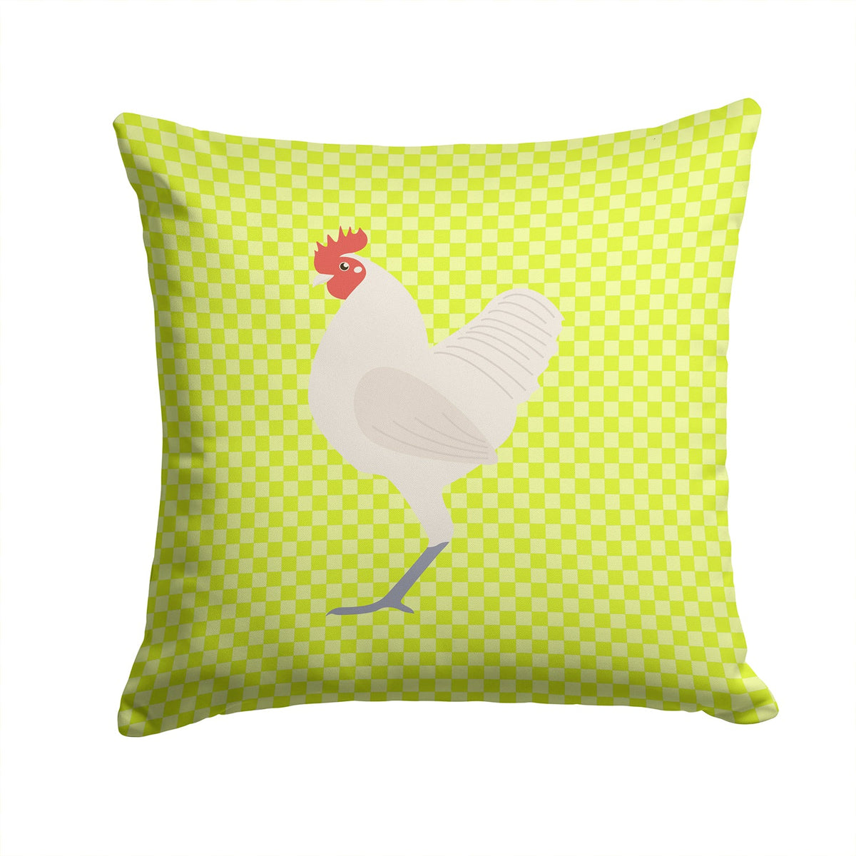 German Langshan Chicken Green Decorative Throw Pillow 14x14 Indoor Outdoor Accent Cushion, Fabric Cover with Insert for Sofa, Bed, Porch & Living Room