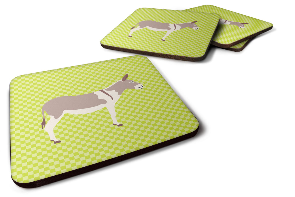 Australian Teamster Donkey Green Foam Coasters Set of 4 Cup Coasters for Indoor Outdoor, Tabletop Protection, Anti Slip, Mouse pad Material