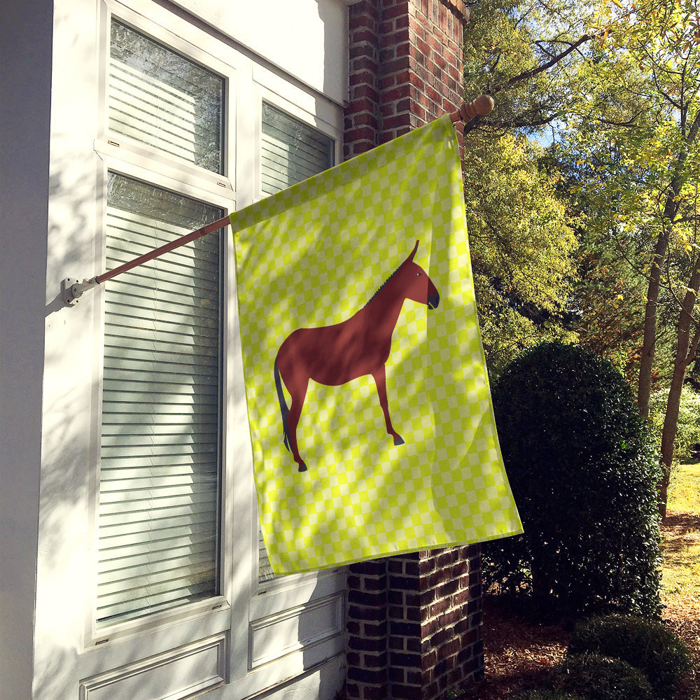 Hinny Horse Donkey Green House Flag 28x40 Porch Sleeve Pole Decorative Outside Yard Banner Artwork Wall Hanging, Polyester
