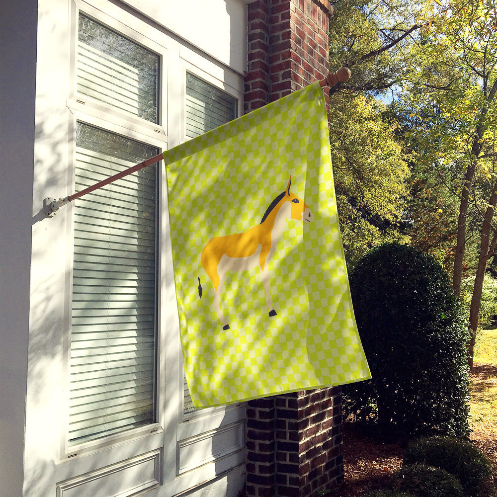 Turkmenian Kulan Donkey Green House Flag 28x40 Porch Sleeve Pole Decorative Outside Yard Banner Artwork Wall Hanging, Polyester