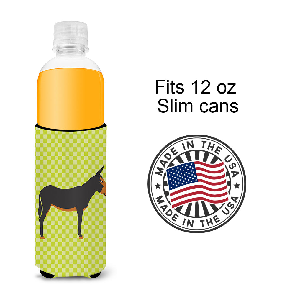 Catalan Donkey Green Slim Can Hugger , Insulated Foam Hugger for 12 oz Slim Cans, Beer Bottles & Water Bottles, Printed in USA