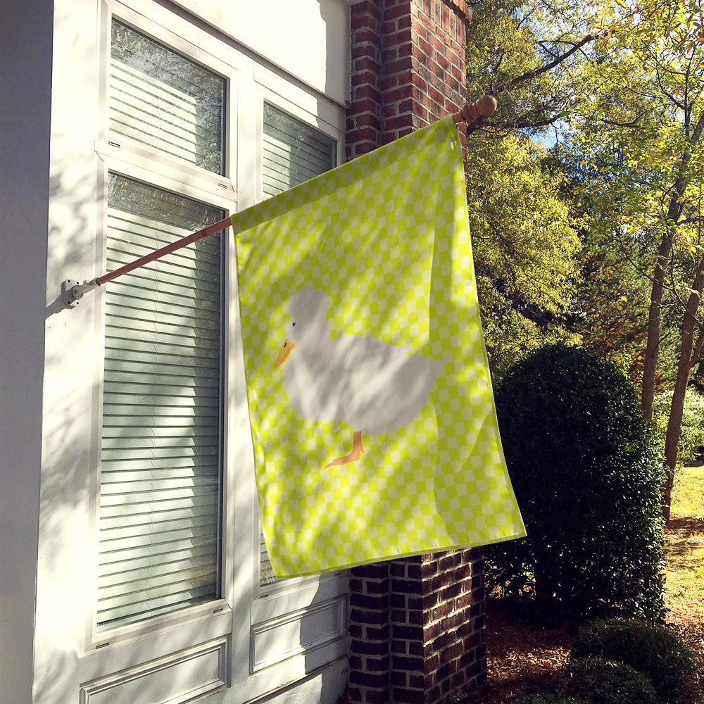 Crested Duck Green House Flag 28x40 Porch Sleeve Pole Decorative Outside Yard Banner Artwork Wall Hanging, Polyester