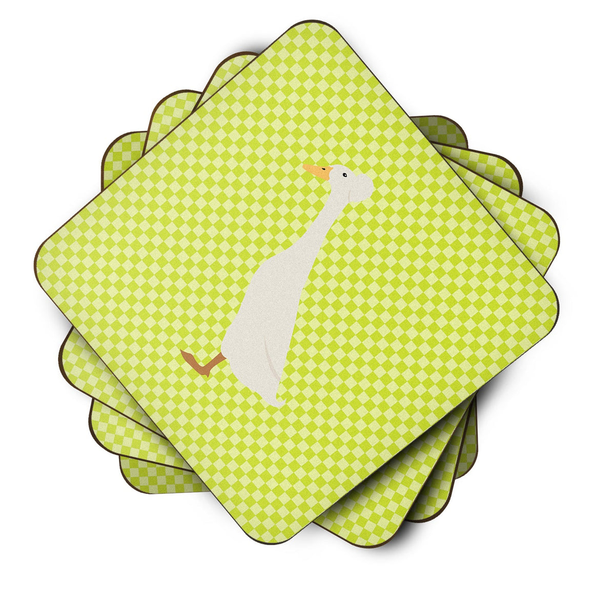 Bali Duck Green Foam Coasters Set of 4 Cup Coasters for Indoor Outdoor, Tabletop Protection, Anti Slip, Mouse pad Material