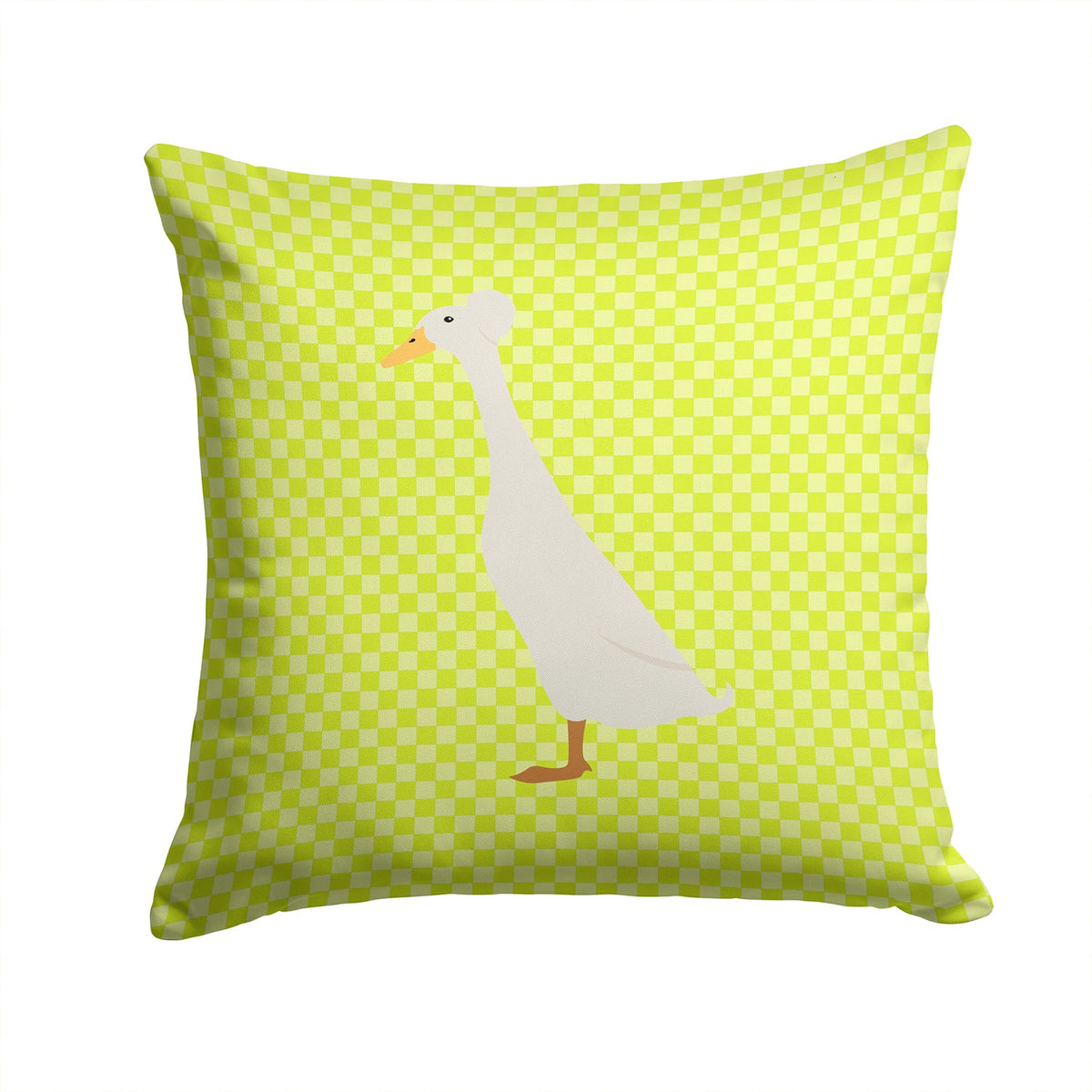 Bali Duck Green Decorative Throw Pillow 14x14 Indoor Outdoor Accent Cushion, Fabric Cover with Insert for Sofa, Bed, Porch & Living Room