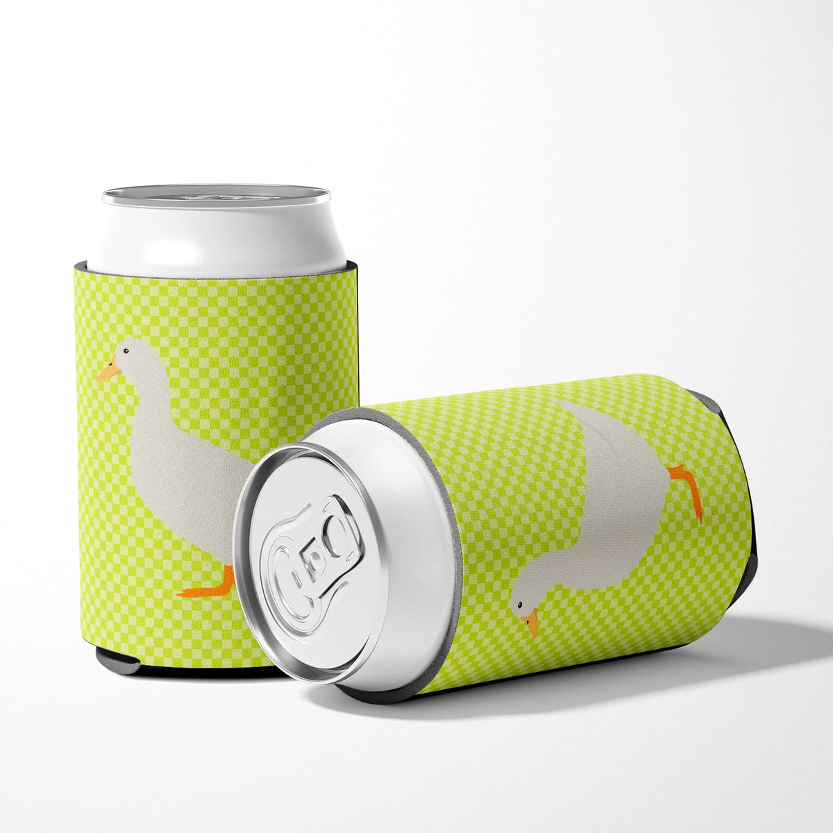 American Pekin Duck Green Can or Bottle Hugger Cooler Sleeve for Standard 12 oz Cans, Insulated Foam Beer & Soda Can Hugger Reusable
