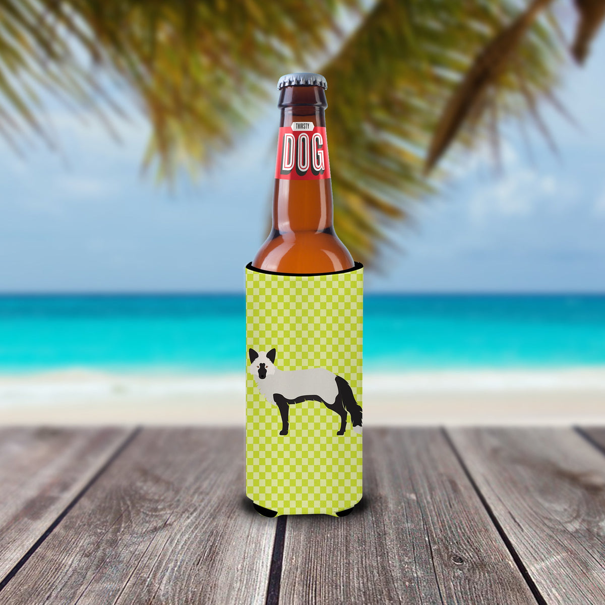 Silver Fox Green Slim Can Hugger , Insulated Foam Hugger for 12 oz Slim Cans, Beer Bottles & Water Bottles, Printed in USA