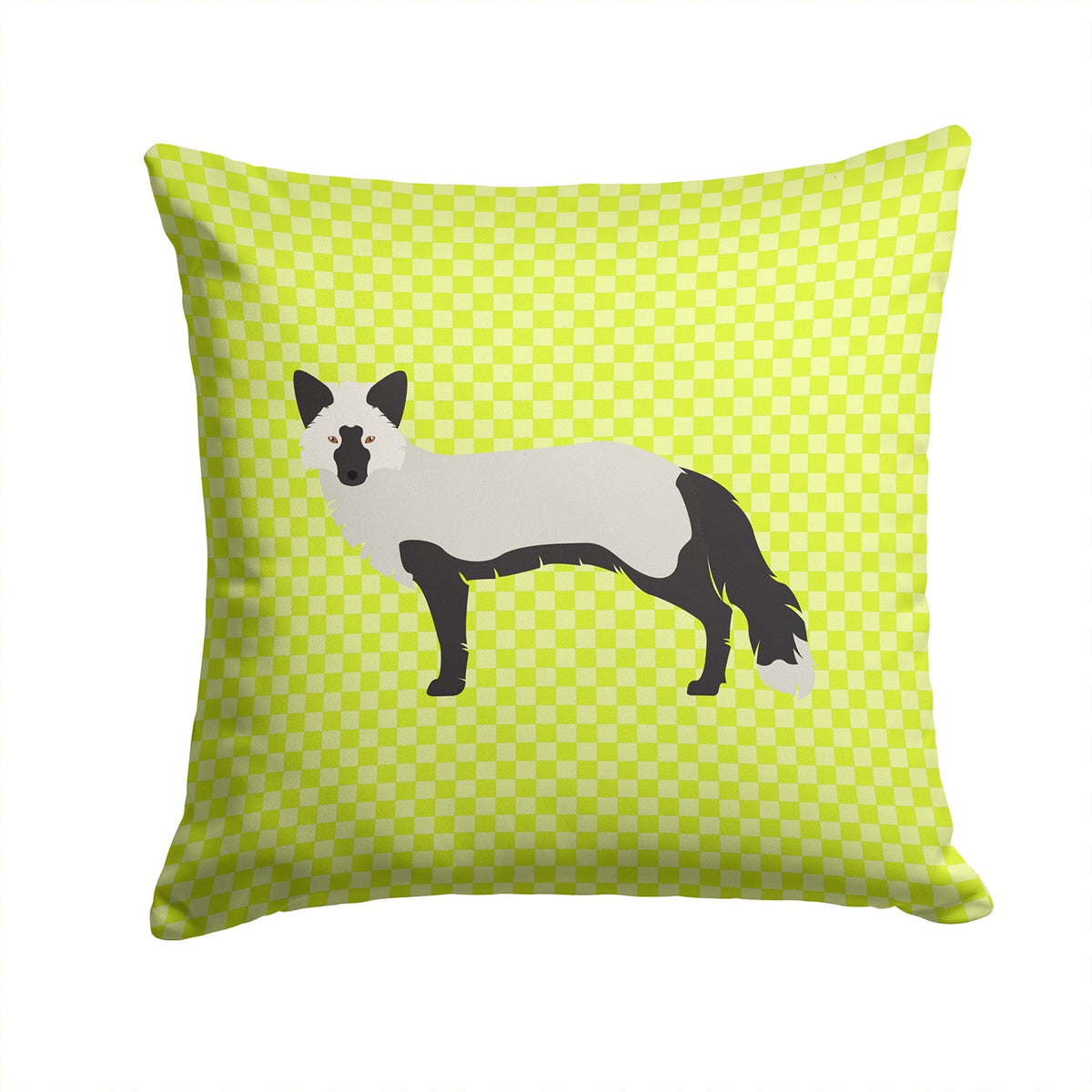 Silver Fox Green Decorative Throw Pillow 14x14 Indoor Outdoor Accent Cushion, Fabric Cover with Insert for Sofa, Bed, Porch & Living Room