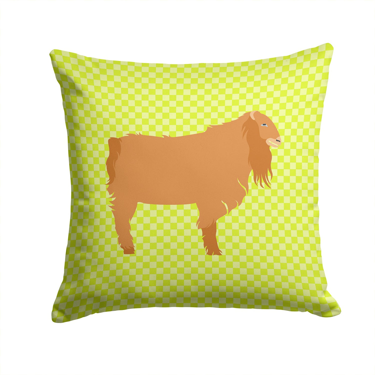 American Lamancha Goat Green Decorative Throw Pillow 14x14 Indoor Outdoor Accent Cushion, Fabric Cover with Insert for Sofa, Bed, Porch & Living Room