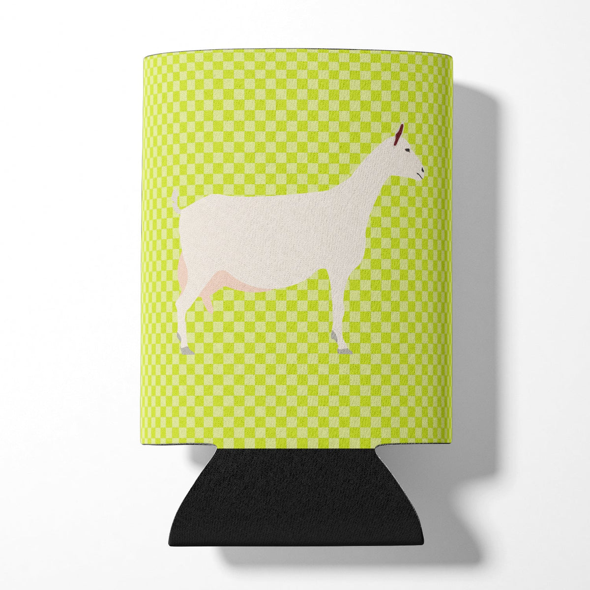 Saanen Goat Green Can or Bottle Hugger Cooler Sleeve for Standard 12 oz Cans, Insulated Foam Beer & Soda Can Hugger Reusable