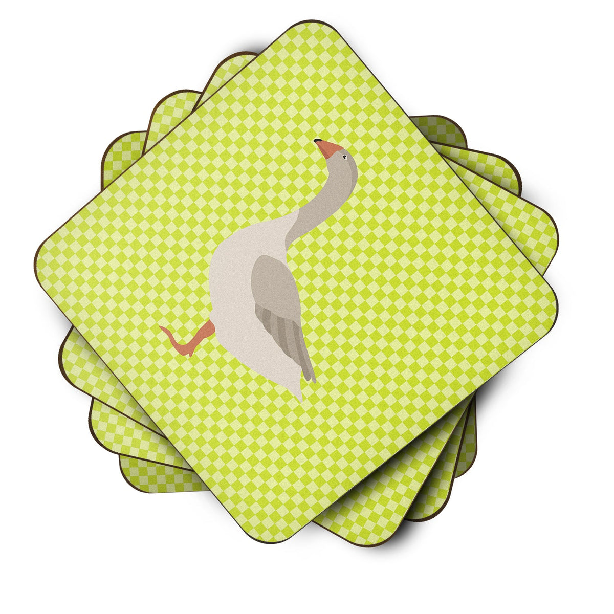 Steinbacher Goose Green Foam Coasters Set of 4 Cup Coasters for Indoor Outdoor, Tabletop Protection, Anti Slip, Mouse pad Material