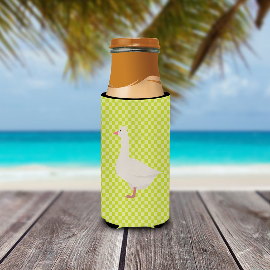Roman Goose Green Slim Can Hugger , Insulated Foam Hugger for 12 oz Slim Cans, Beer Bottles & Water Bottles, Printed in USA