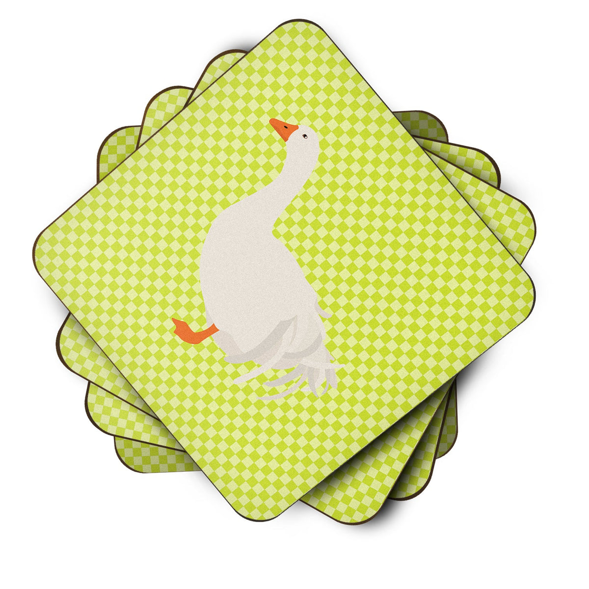 Sebastopol Goose Green Foam Coasters Set of 4 Cup Coasters for Indoor Outdoor, Tabletop Protection, Anti Slip, Mouse pad Material