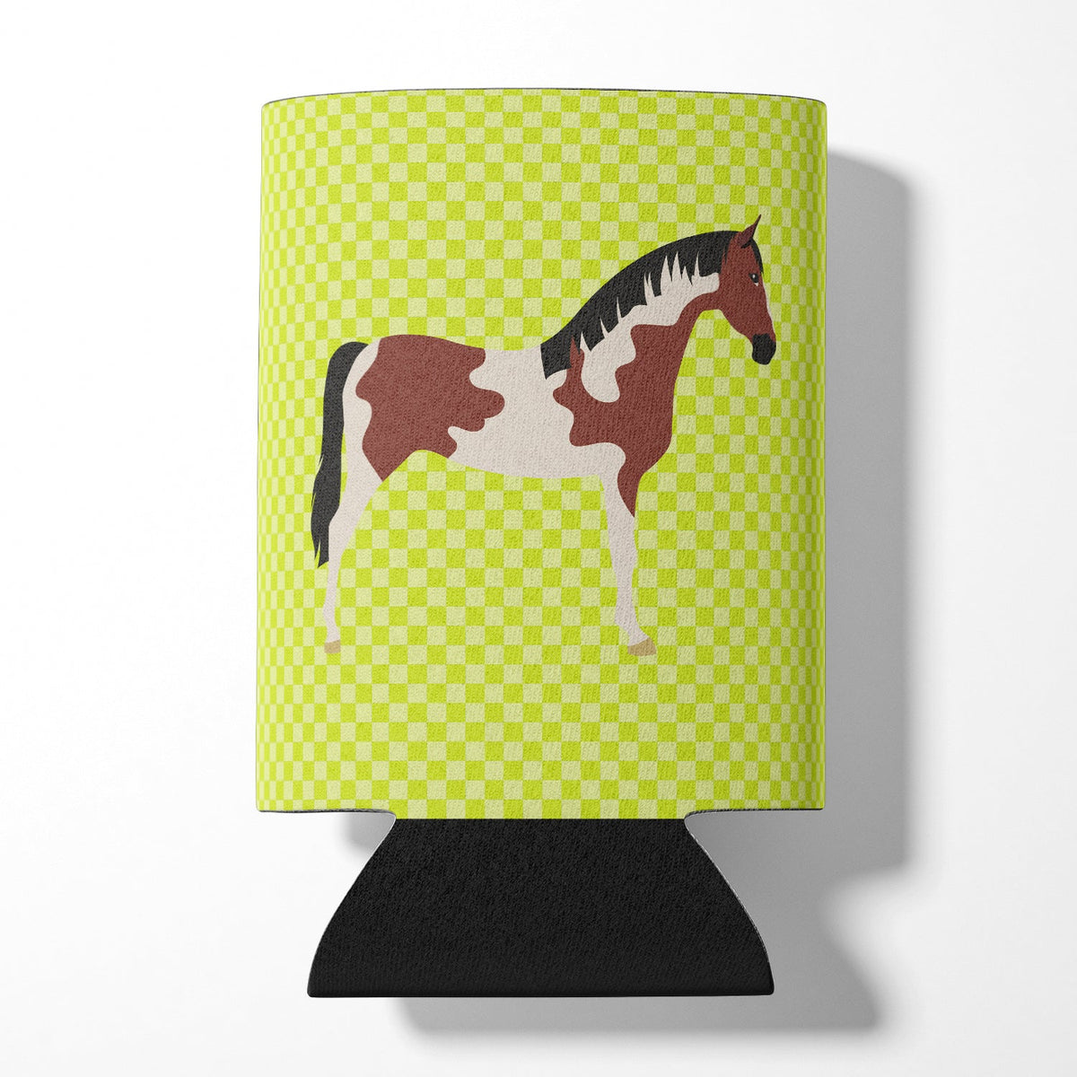 Pinto Horse Green Can or Bottle Hugger Cooler Sleeve for Standard 12 oz Cans, Insulated Foam Beer & Soda Can Hugger Reusable