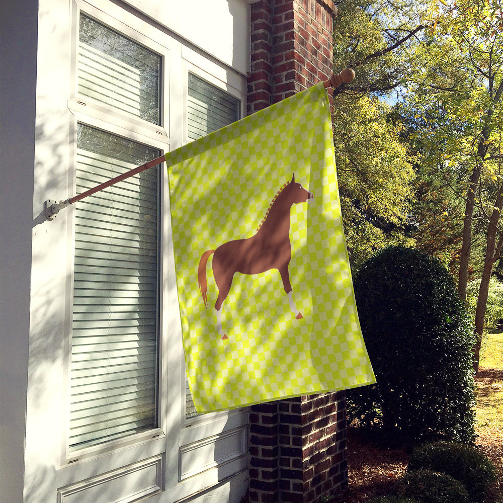 Hannoverian Horse Green House Flag 28x40 Porch Sleeve Pole Decorative Outside Yard Banner Artwork Wall Hanging, Polyester