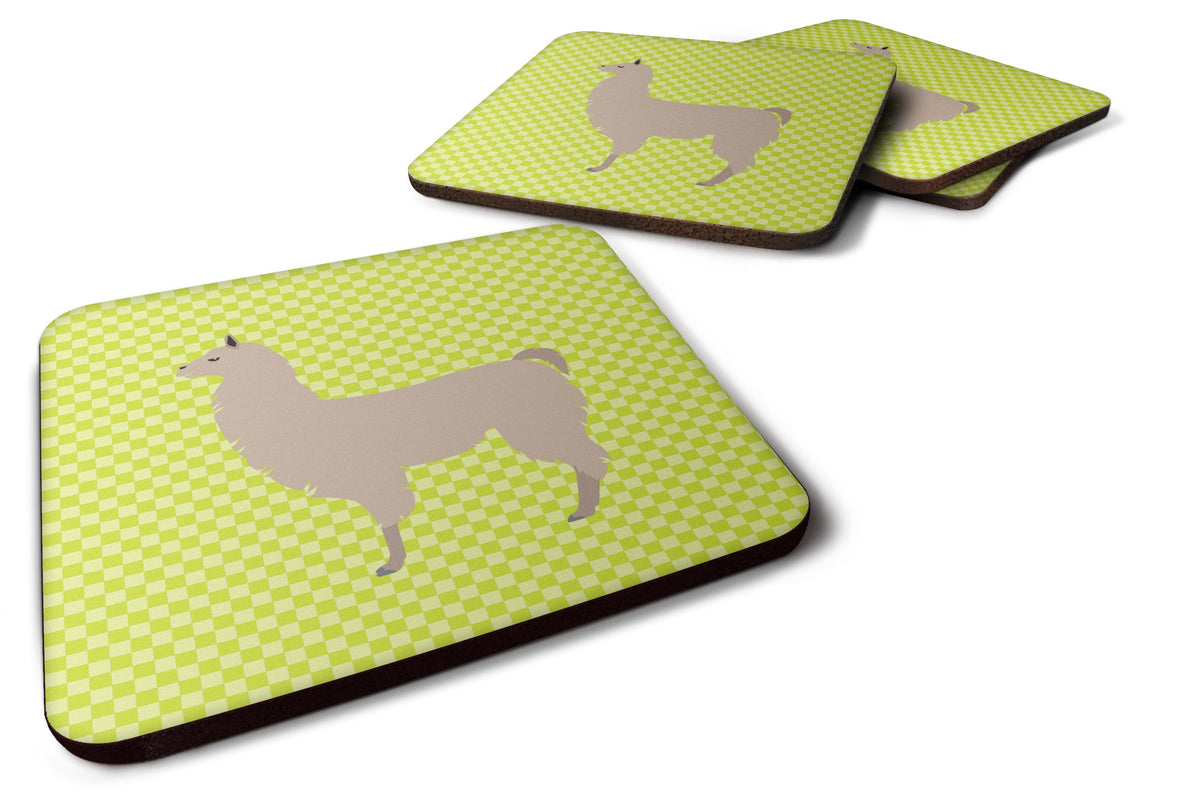 Llama Green Foam Coasters Set of 4 Cup Coasters for Indoor Outdoor, Tabletop Protection, Anti Slip, Mouse pad Material