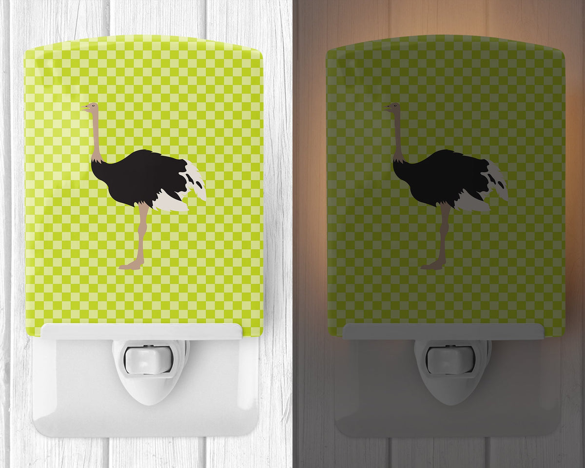 Common Ostrich Green Ceramic Night Light Compact, UL-Certified, Ideal for Bedroom, Bathroom, Nursery, Hallway, Kitchen, 6x4x3, Multicolor