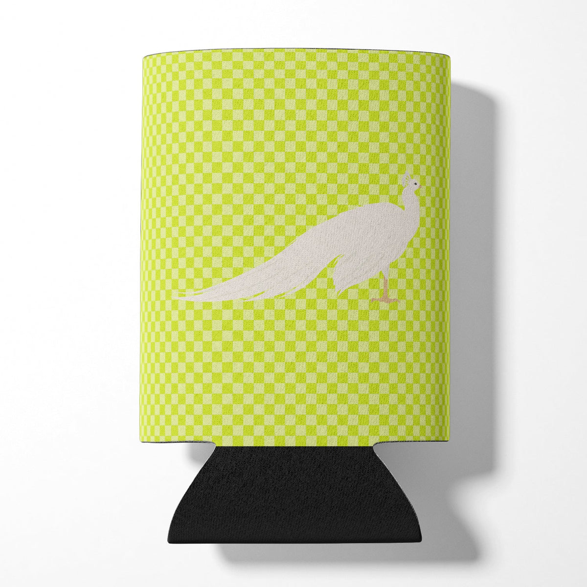 White Peacock Peafowl Green Can or Bottle Hugger Cooler Sleeve for Standard 12 oz Cans, Insulated Foam Beer & Soda Can Hugger Reusable
