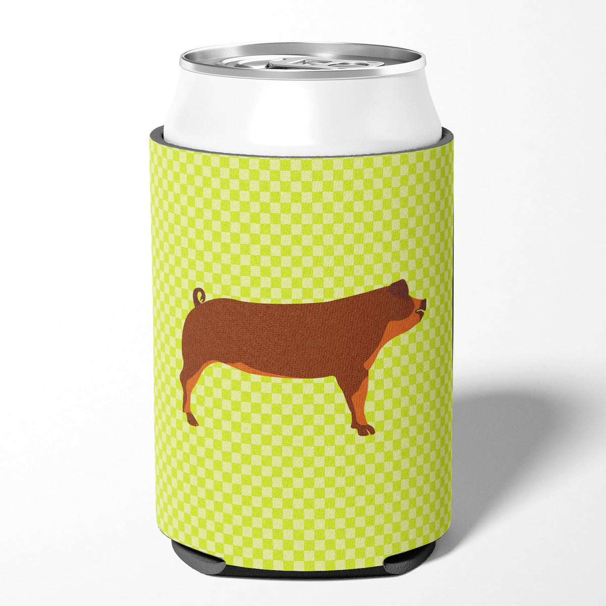 Duroc Pig Green Can or Bottle Hugger Cooler Sleeve for Standard 12 oz Cans, Insulated Foam Beer & Soda Can Hugger Reusable