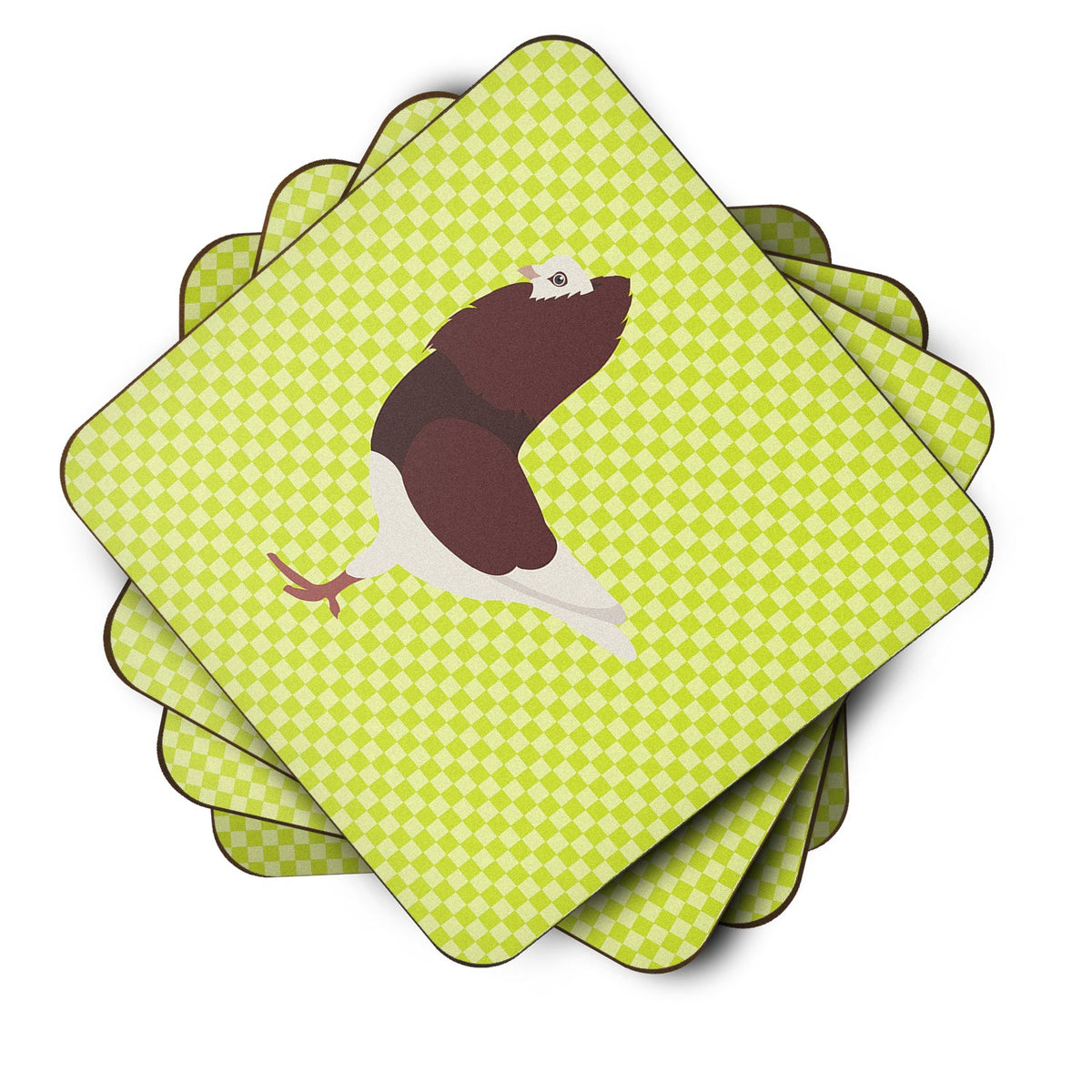 Capuchin Red Pigeon Green Foam Coasters Set of 4 Cup Coasters for Indoor Outdoor, Tabletop Protection, Anti Slip, Mouse pad Material