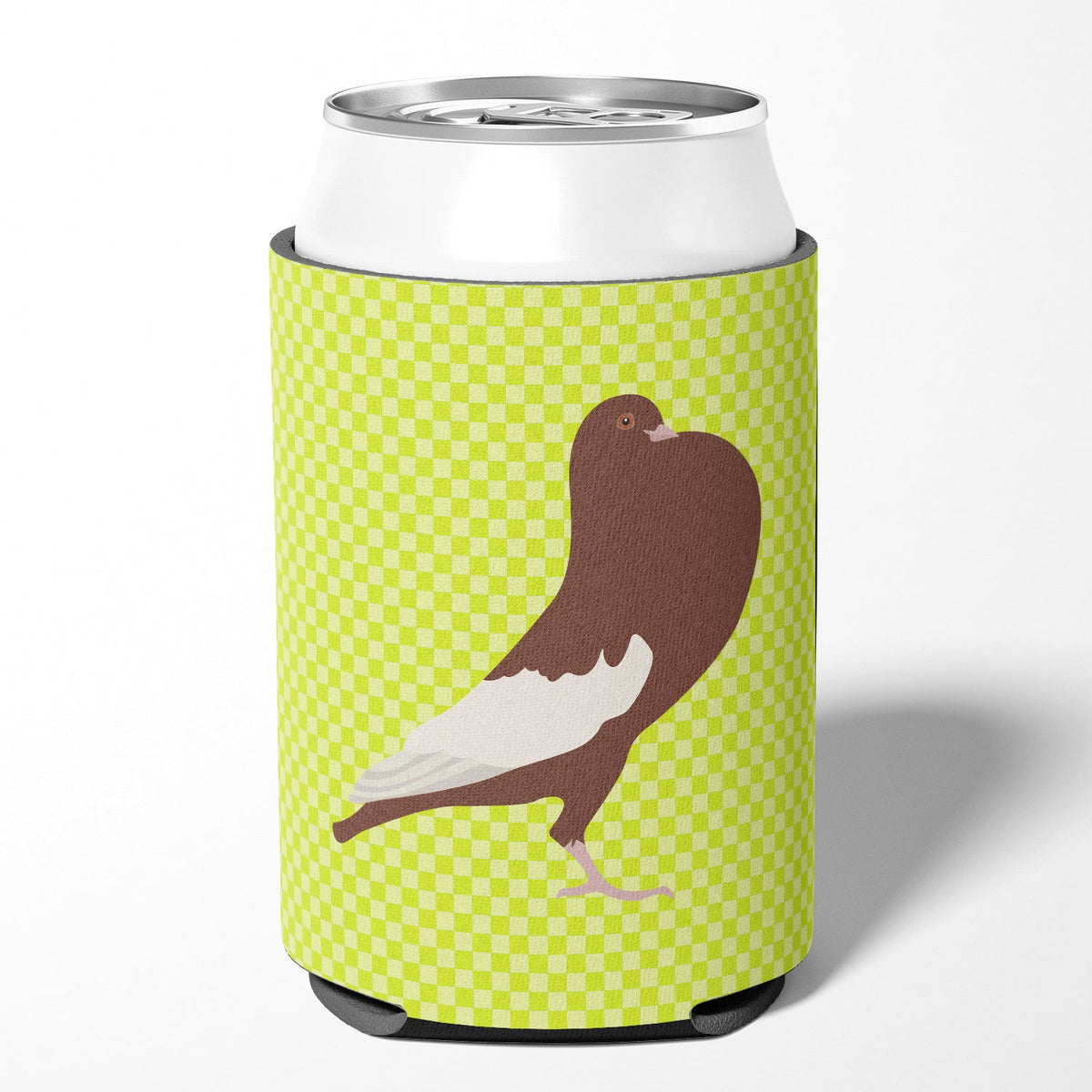English Pouter Pigeon Green Can or Bottle Hugger Cooler Sleeve for Standard 12 oz Cans, Insulated Foam Beer & Soda Can Hugger Reusable