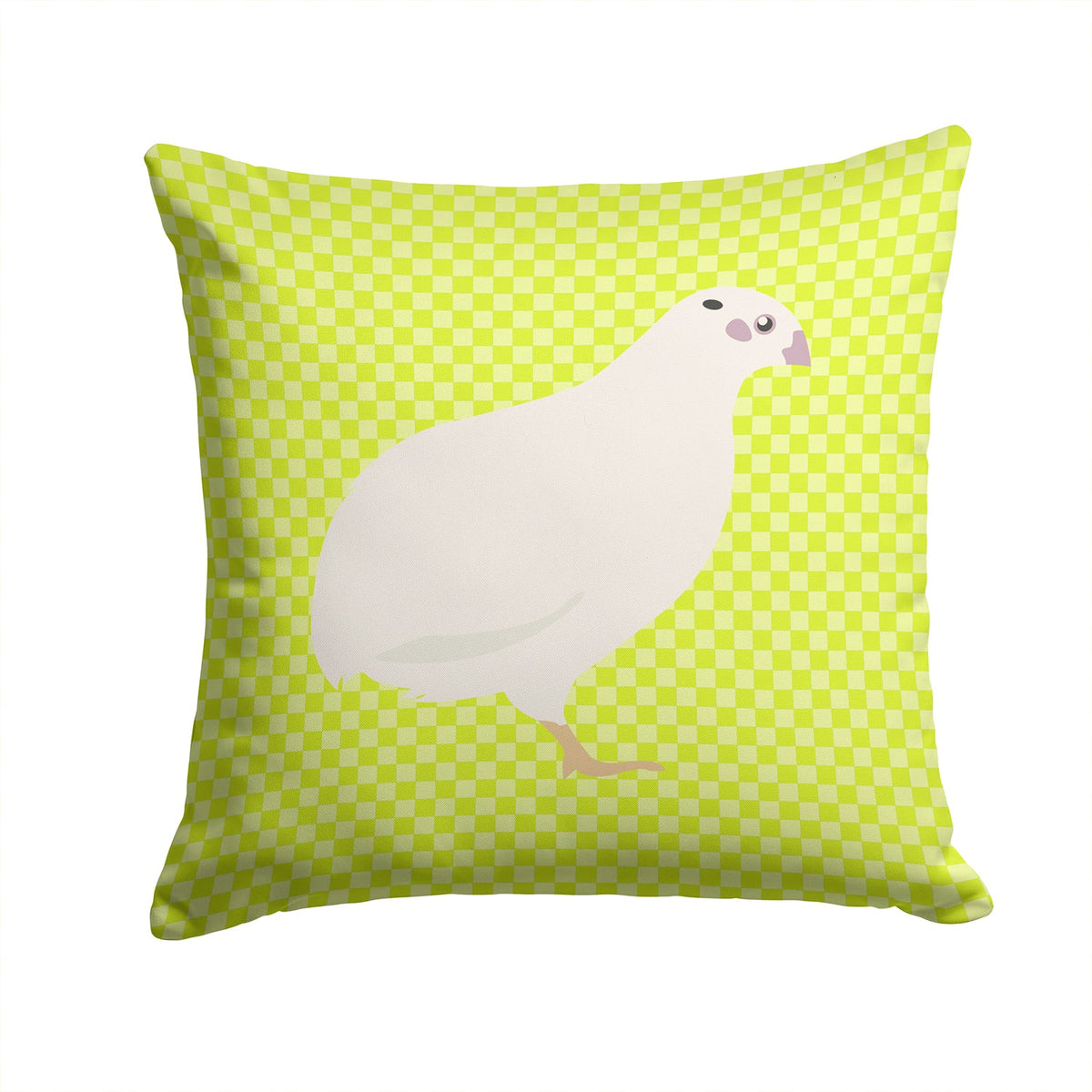 Texas Quail Green Decorative Throw Pillow 14x14 Indoor Outdoor Accent Cushion, Fabric Cover with Insert for Sofa, Bed, Porch & Living Room