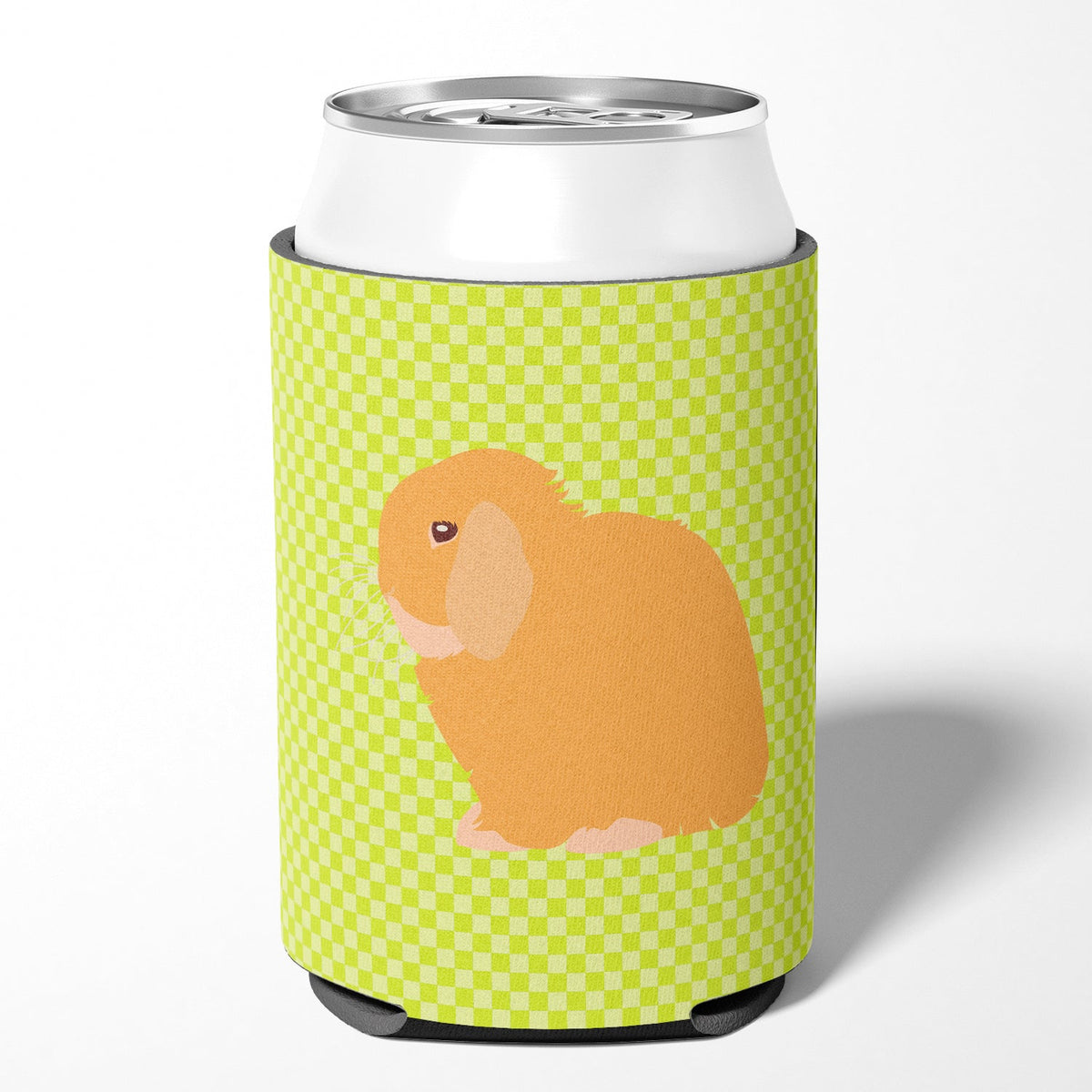 Holland Lop Rabbit Green Can or Bottle Hugger Cooler Sleeve for Standard 12 oz Cans, Insulated Foam Beer & Soda Can Hugger Reusable