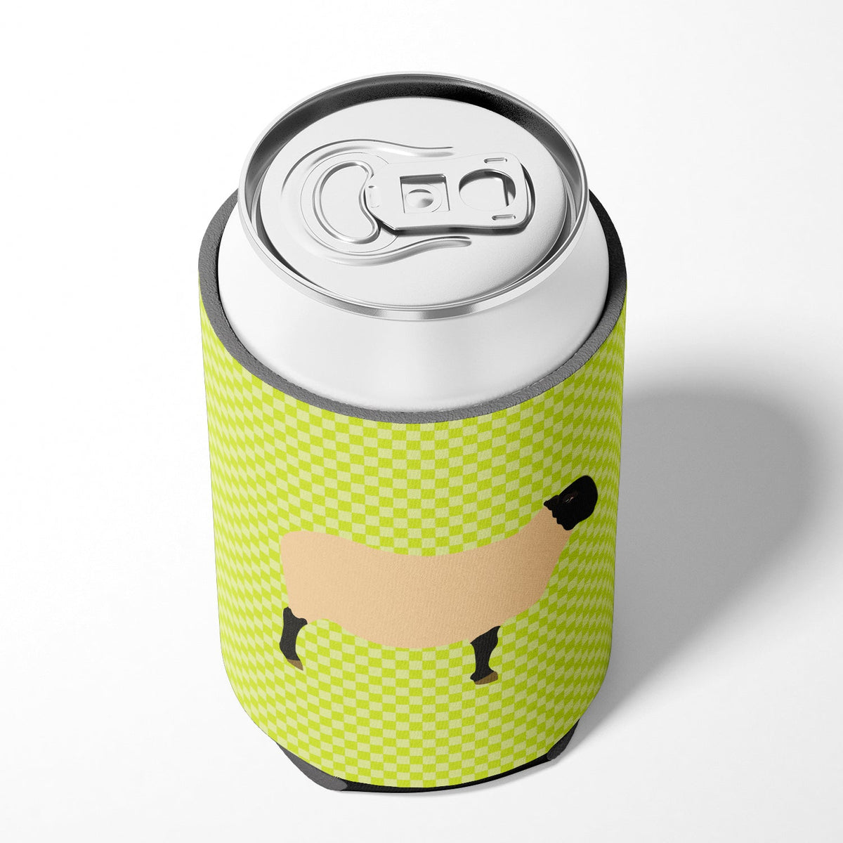 Suffolk Sheep Green Can or Bottle Hugger Cooler Sleeve for Standard 12 oz Cans, Insulated Foam Beer & Soda Can Hugger Reusable
