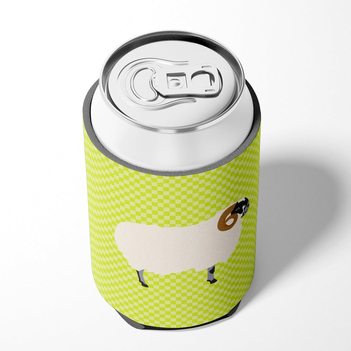 Scottish Blackface Sheep Green Can or Bottle Hugger Cooler Sleeve for Standard 12 oz Cans, Insulated Foam Beer & Soda Can Hugger Reusable