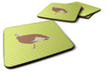 Jersey Buff Turkey Hen Green Foam Coasters Set of 4 Cup Coasters for Indoor Outdoor, Tabletop Protection, Anti Slip, Mouse pad Material