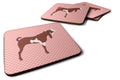 Jamnapari Goat Pink Check Foam Coasters Set of 4 Cup Coasters for Indoor Outdoor, Tabletop Protection, Anti Slip, Mouse pad Material