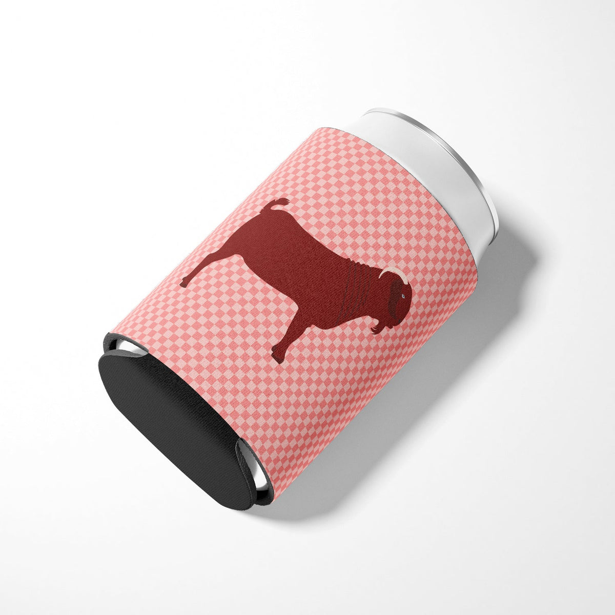 Kalahari Red Goat Pink Check Can or Bottle Hugger Cooler Sleeve for Standard 12 oz Cans, Insulated Foam Beer & Soda Can Hugger Reusable