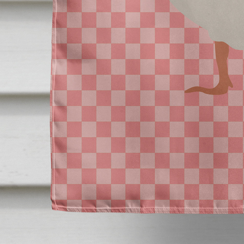 Steinbacher Goose Pink Check House Flag 28x40 Porch Sleeve Pole Decorative Outside Yard Banner Artwork Wall Hanging, Polyester