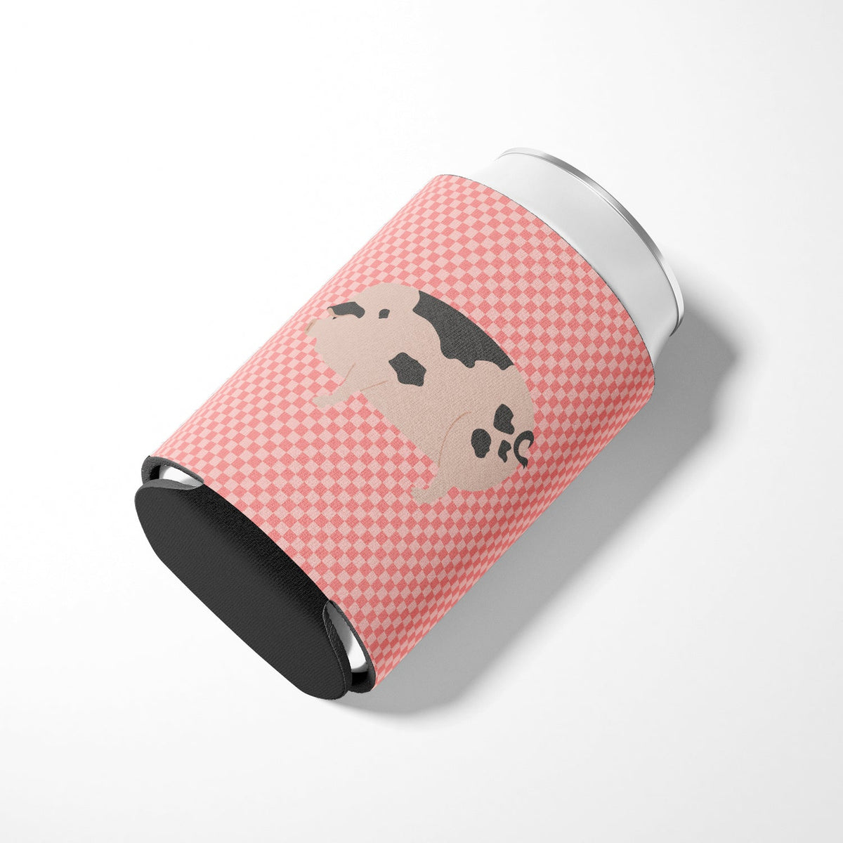 Gloucester Old Spot Pig Pink Check Can or Bottle Hugger Cooler Sleeve for Standard 12 oz Cans, Insulated Foam Beer & Soda Can Hugger Reusable