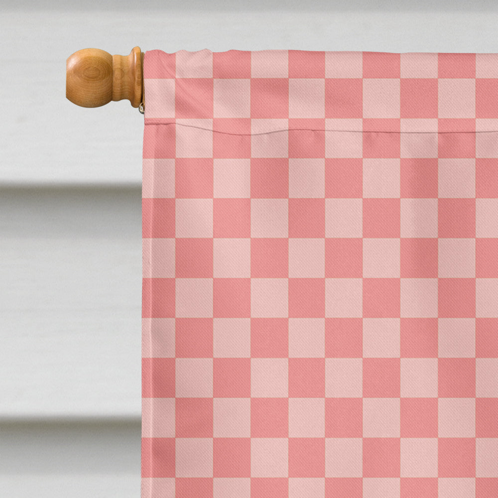 Chinese Painted or King Quail Pink Check House Flag 28x40 Porch Sleeve Pole Decorative Outside Yard Banner Artwork Wall Hanging, Polyester