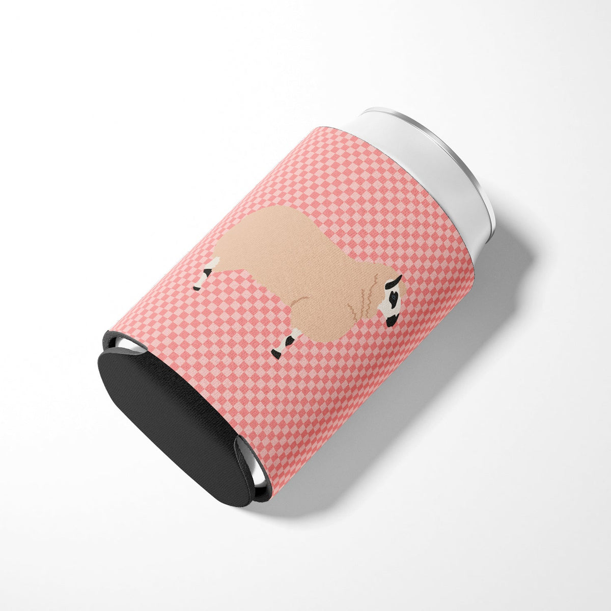 Kerry Hill Sheep Pink Check Can or Bottle Hugger Cooler Sleeve for Standard 12 oz Cans, Insulated Foam Beer & Soda Can Hugger Reusable