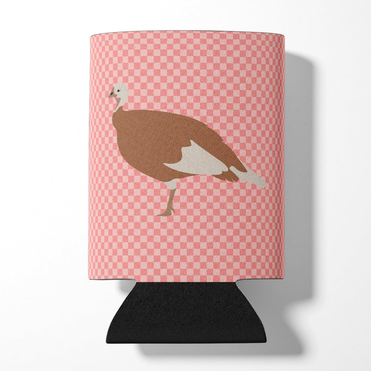 Jersey Buff Turkey Hen Pink Check Can or Bottle Hugger Cooler Sleeve for Standard 12 oz Cans, Insulated Foam Beer & Soda Can Hugger Reusable