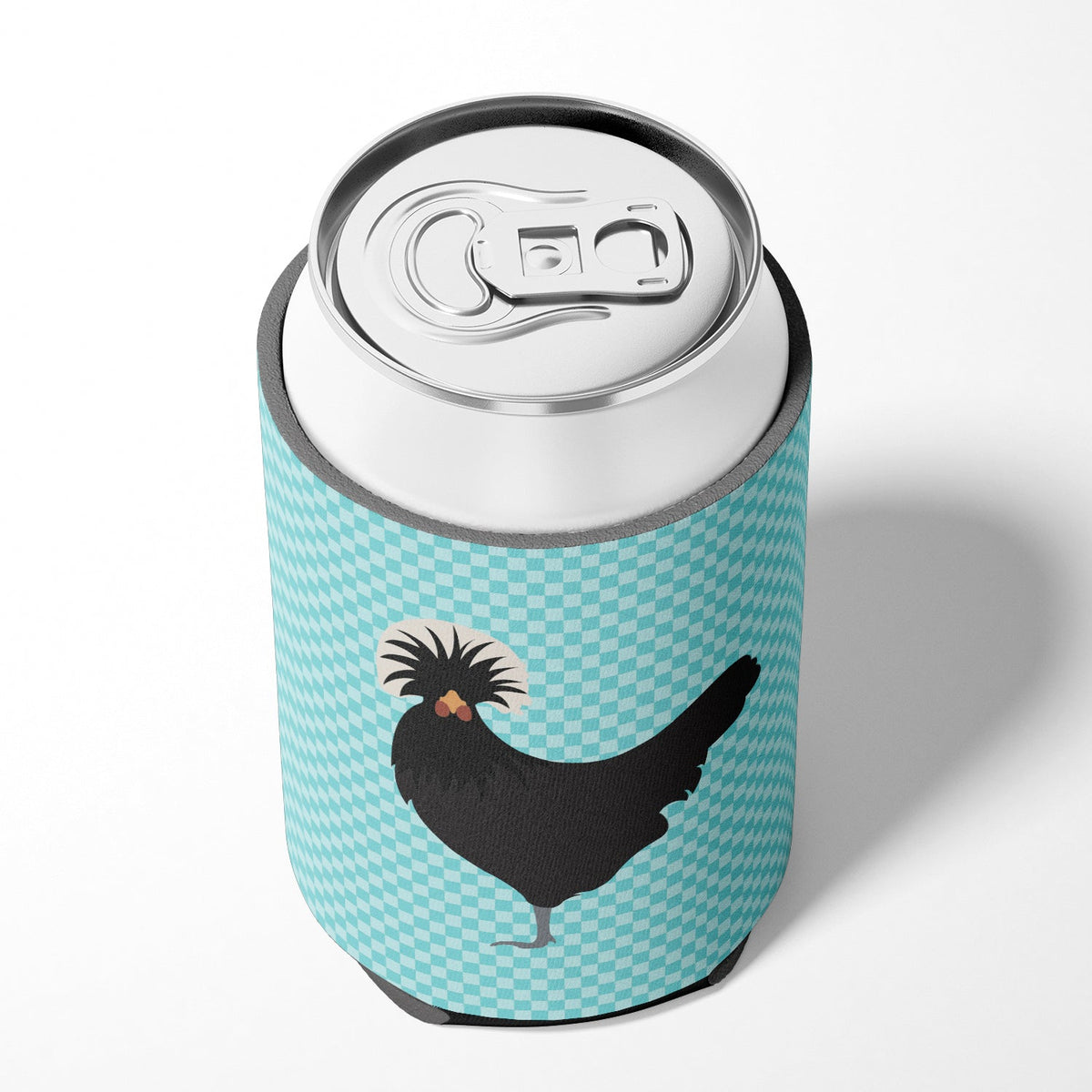 Polish Poland Chicken Blue Check Can or Bottle Hugger Cooler Sleeve for Standard 12 oz Cans, Insulated Foam Beer & Soda Can Hugger Reusable