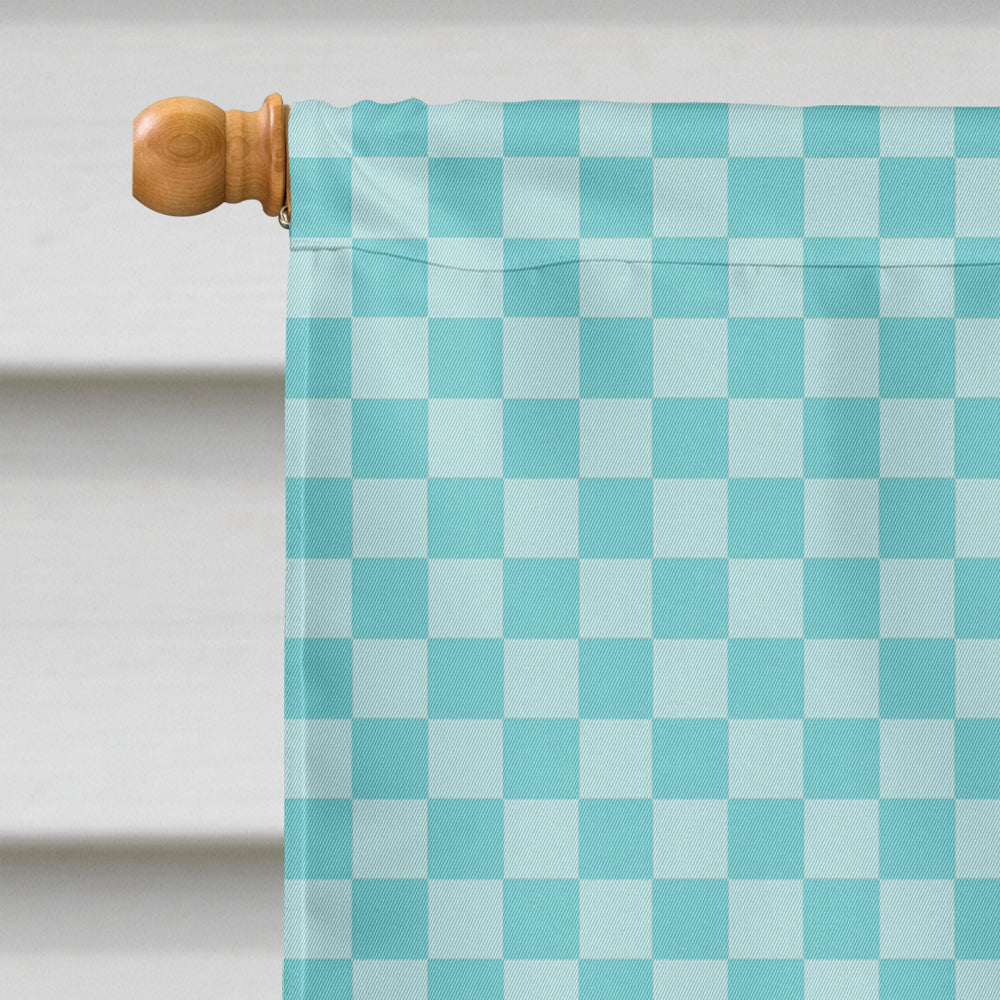 Arabian Horse Blue Check House Flag 28x40 Porch Sleeve Pole Decorative Outside Yard Banner Artwork Wall Hanging, Polyester