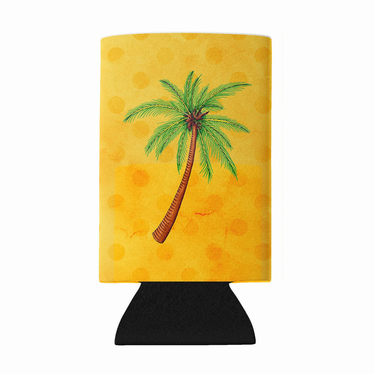 Palm Tree Yellow Polkadot Wine Bottle Hugger Gift Sleeve for Standard 750 ml Bottles, Insulated Reusable Fits Mini Shot & Pint Bottles