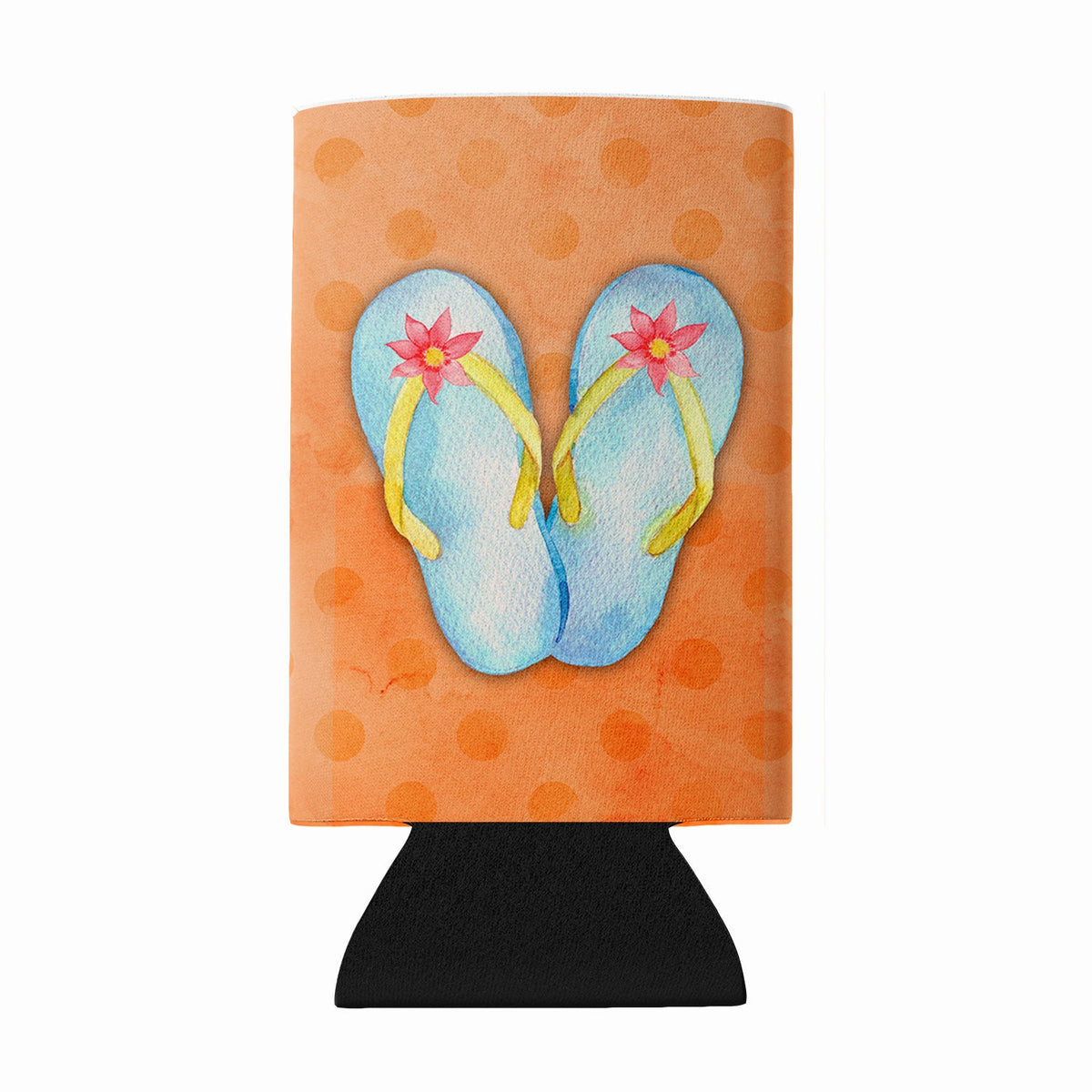 Flip Flops Orange Polkadot Wine Bottle Hugger Gift Sleeve for Standard 750 ml Bottles, Insulated Reusable Fits Mini Shot & Pint Bottles