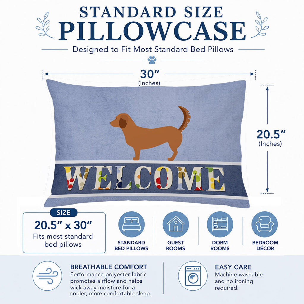 Alpine Dachsbrake Welcome Standard Pillowcase Lightweight Super Soft Easy Care Decorative Artwork Pillowcase, Standard